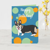 Carte Anniversaire Corgi (Fleur jaune)
