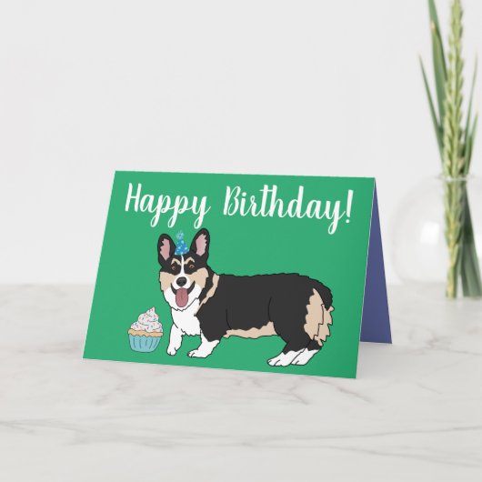 Carte Anniversaire Corgi Pup (Devant)