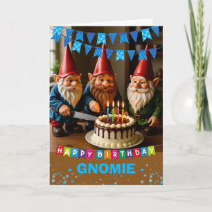 Carte Anniversaire Coupez le gâteau avec vos Gnomes