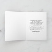 Carte Anniversaire, Cousin, Rose rose sur noir (Intérieur)