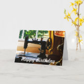 Carte Anniversaire - Couture (Fleur jaune)