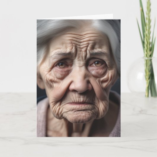 Carte Anniversaire Cranky Vielle-Dame (Devant)