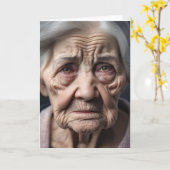 Carte Anniversaire Cranky Vielle-Dame (Fleur jaune)