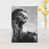 Carte anniversaire criard de zombi (Fleur jaune)