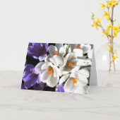 Carte Anniversaire-Crocus heureux (Fleur jaune)