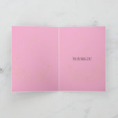 Carte Anniversaire Cupcake Fleur Licorne Rose (Intérieur)