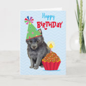 Carte Anniversaire Cupcake Schipperke (Devant)