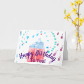 Carte Anniversaire - Cupcake Surprise - Blanc - Matte (Fleur jaune)