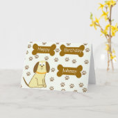 Carte Anniversaire Cute Doggie (Fleur jaune)