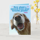 Carte Anniversaire Cute Pooch Golden Retriever (Fleur jaune)