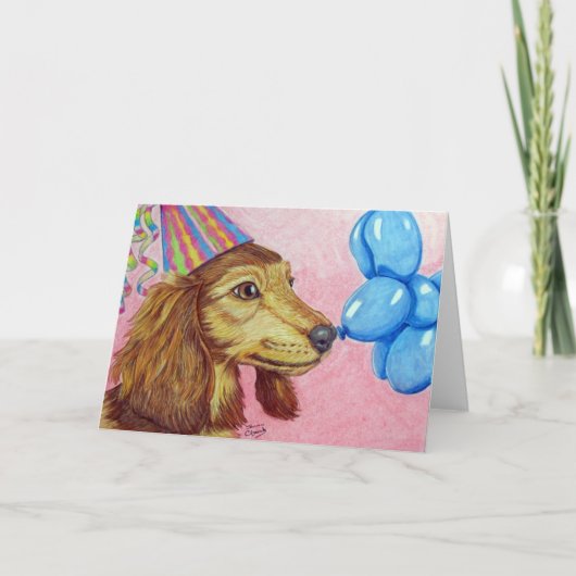 Carte Anniversaire Dachshund (Devant)
