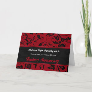Carte Anniversaire d'affaires personnalisé front rouge D