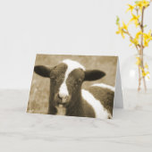 Carte Anniversaire d'agneau de Jacob de sépia (Fleur jaune)