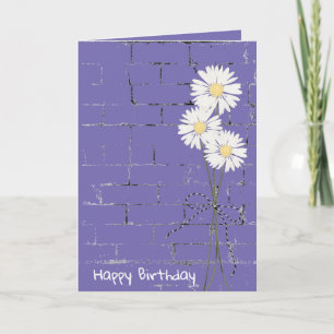Carte Anniversaire Daisy Bouquet sur brique