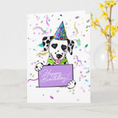 Carte Anniversaire dalmate (Fleur jaune)