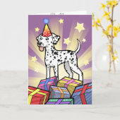 Carte Anniversaire Dalmatien (Fleur jaune)