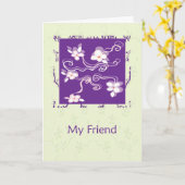 Carte Anniversaire d'ami (Fleur jaune)