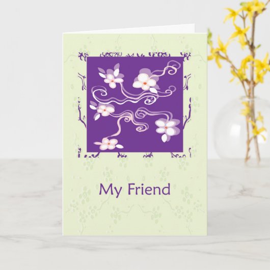 Carte Anniversaire d'ami (Fleur jaune)