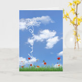 Carte anniversaire d'ami avec nuage et fleurs (Fleur jaune)