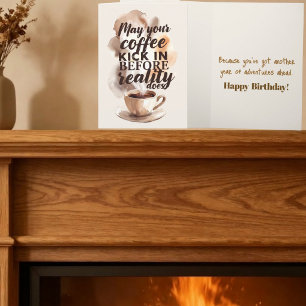 Carte Anniversaire d'amour du café humoristique du matin