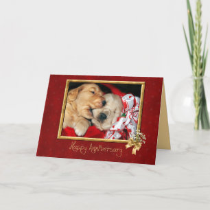 Carte Anniversaire d'amour du chiot Golden Retriever