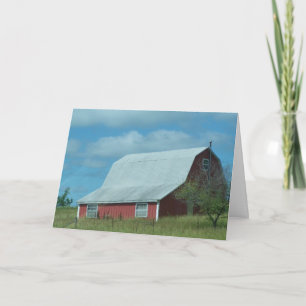 Carte Anniversaire d'ancien, granges