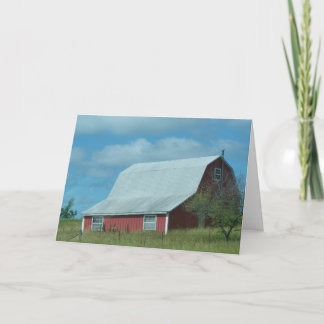 Carte Anniversaire d'ancien, granges