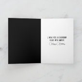 Carte Anniversaire Dandelion blanc et graines sur noir (Intérieur)