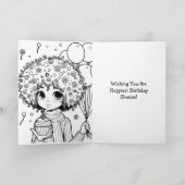 Carte Anniversaire d'Anime afro-américaine (Intérieur)