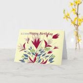 Carte Anniversaire dans le Cantonese et l'anglais (Fleur jaune)