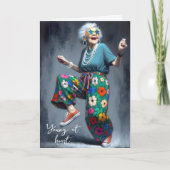 Carte Anniversaire Danser Vielle Dame (Devant)