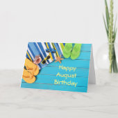 CARTE **ANNIVERSAIRE D'AOÛT*** ET SOUHAITS DE LA JOURNÉE (Devant)