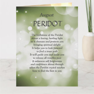 Carte Anniversaire d'août Peridot Greeting Card.