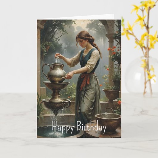 Carte Anniversaire d'Aquarius (Fleur jaune)