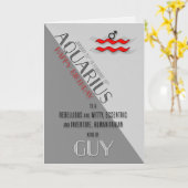 Carte Anniversaire d'Aquarius pour Lui 21 janvier à févr (Fleur jaune)