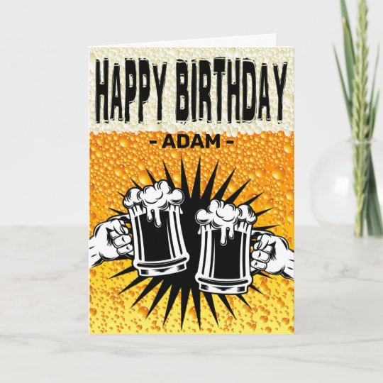 Carte Anniversaire D Arriere Plan De La Biere Des Zazzle Be