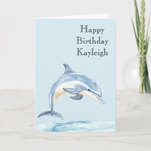 Carte Anniversaire dauphin océan plage (Devant)
