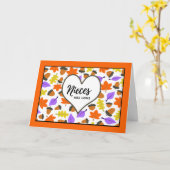 Carte Anniversaire d'automne pour la nièce avec feuilles (Fleur jaune)