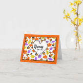 Carte Anniversaire d'automne pour Nana Feuilles colorées (Fleur jaune)