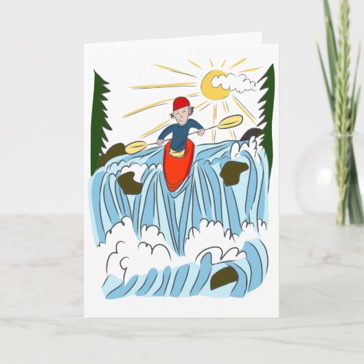 Carte anniversaire d'aventure de Kayaking (Devant)