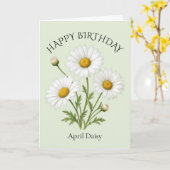 Carte Anniversaire d'Avril Daisy (Fleur jaune)