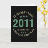 Carte anniversaire de 10 ans 2011 Légende depuis 10e ann (Fleur jaune)