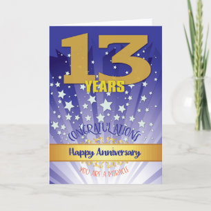 Carte Anniversaire de 13 ans de rétablissement chiffre g