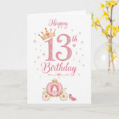 Carte Anniversaire de 13 ans Princesse (Fleur jaune)