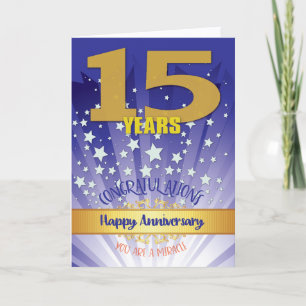 Carte Anniversaire de 15 ans de rétablissement chiffre g