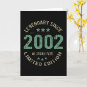 Carte anniversaire de 19 ans 2002 Légende depuis 19e ann (Fleur jaune)