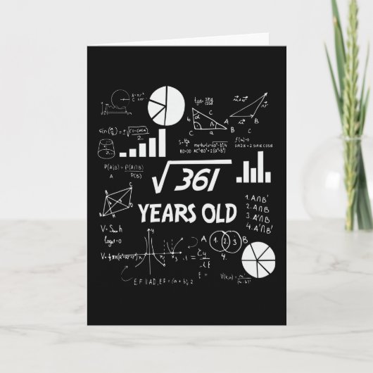 Carte anniversaire de 19 ans Geeky Math 19e anniversaire (Devant)