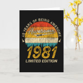 Carte Anniversaire de 40 ans 1981 stupéfiant depuis 40 a (Fleur jaune)