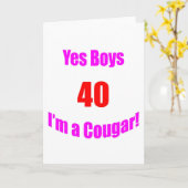 Carte Anniversaire de 40 pumas (Fleur jaune)
