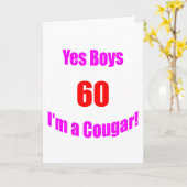 Carte Anniversaire de 60 pumas (Fleur jaune)